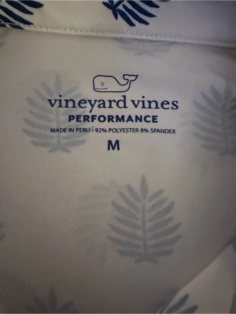 Golf Palm Tree Pattern Short Sleeve Polo Shirt Size M Women’s Vineyard Vines